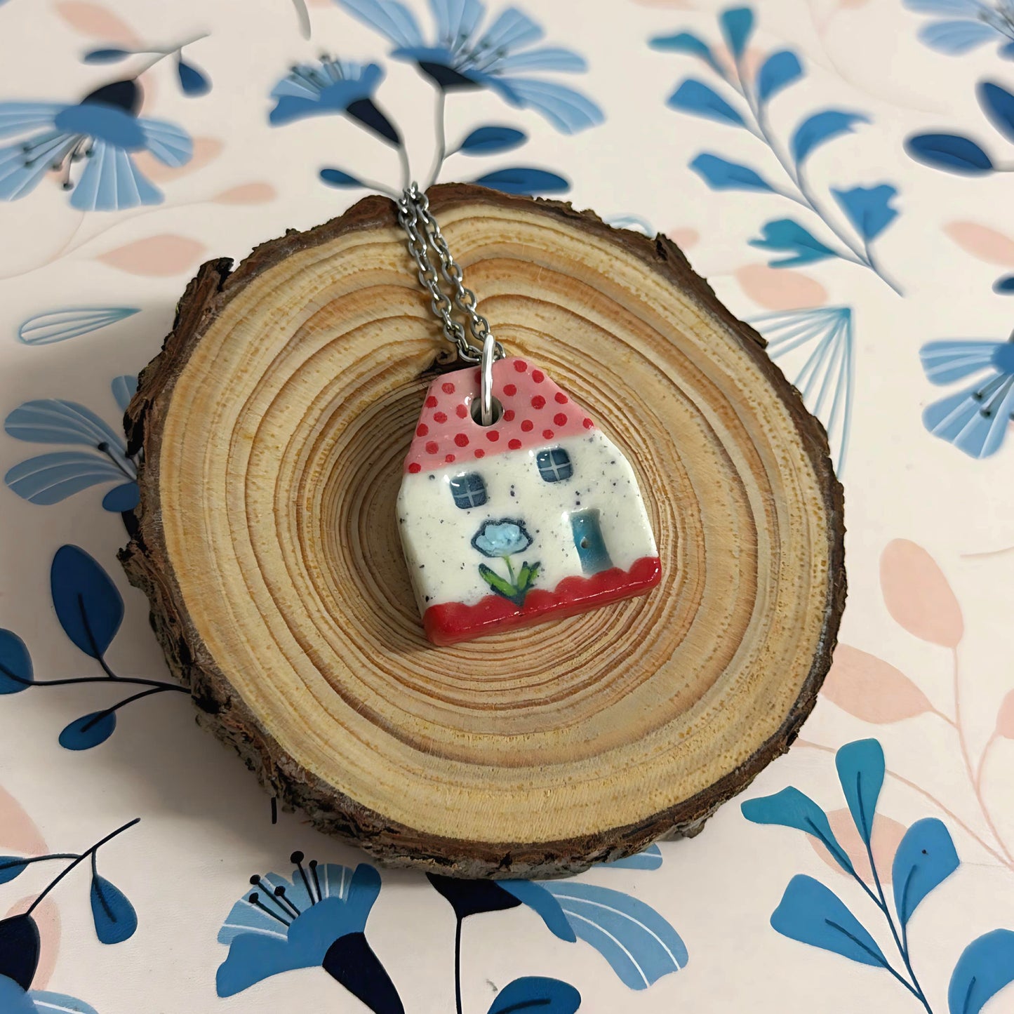 Hello Little HOMES 4 : Choose your Home : Handpainted One of a kind : Ceramic Home Pendants by Jo Kealley