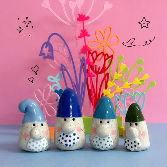 Hello Little GNOMES : Choose your colour : Handmade Ceramic Whimsies by Jo Kealley