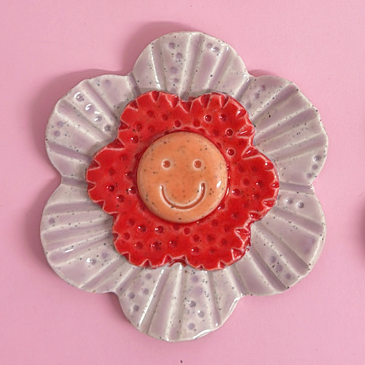 ❤️ Red & Blush Pink 🩷 WALLFLOWERS Wall Art : Choose your design : Handmade Ceramic Ornaments by Jo Kealley