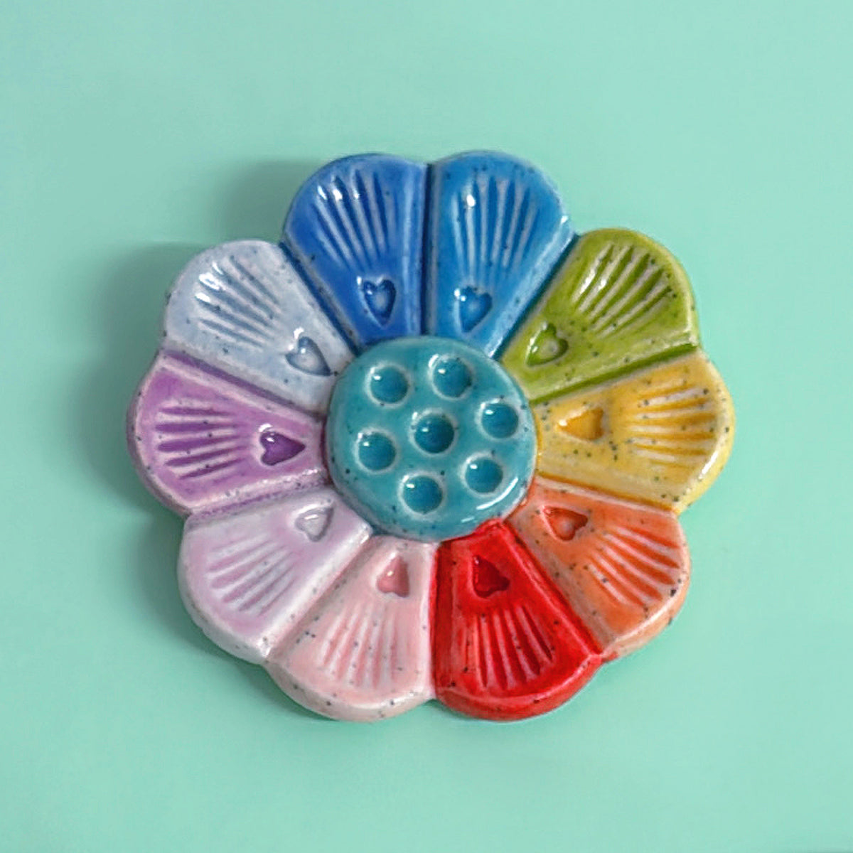 Limited Edition : RAINBOW WALLFLOWERS Wall Art : Choose your design : Handmade Ceramic Ornaments by Jo Kealley