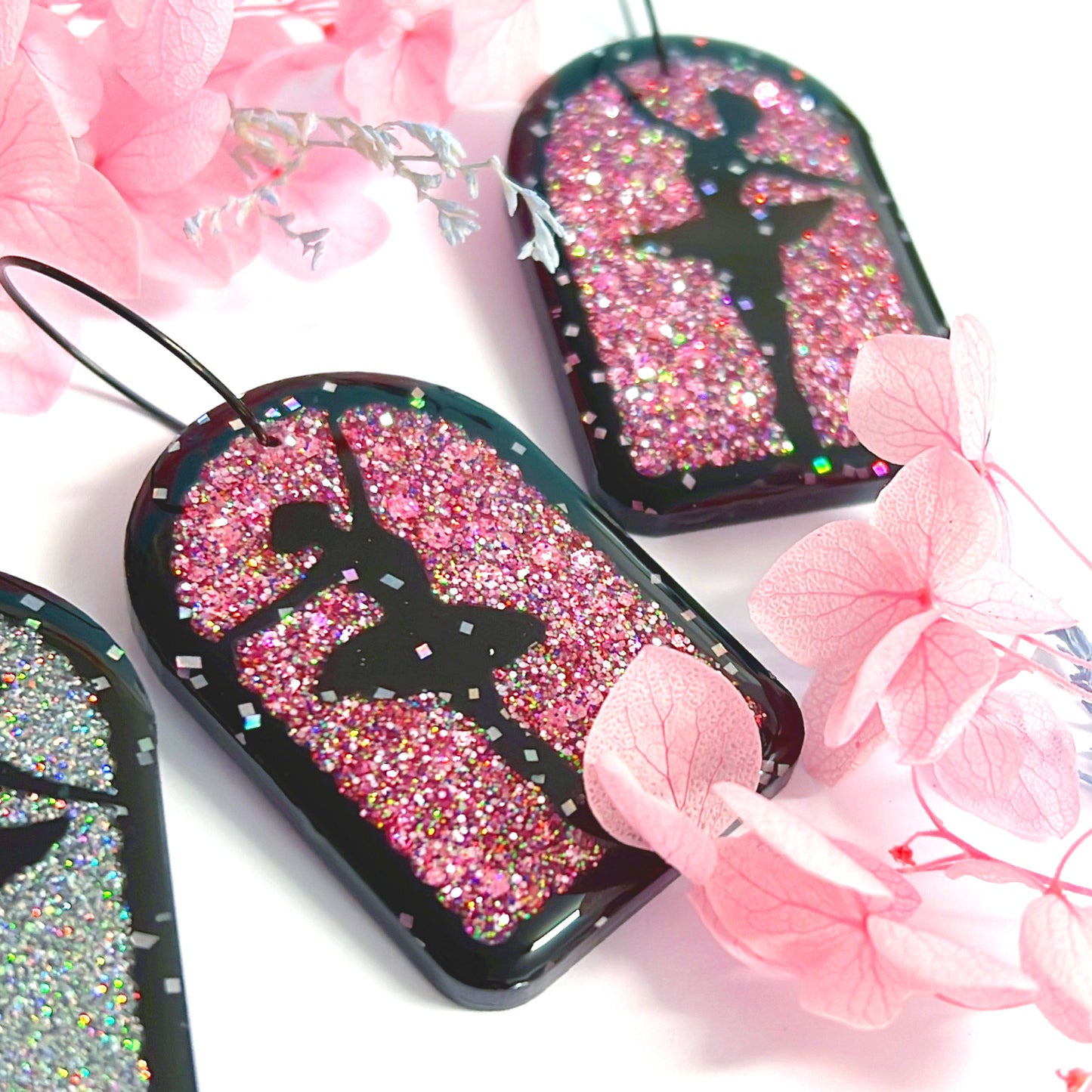 The Dancer - la petite danseuse : Choose your colour : Handmade Holographic Resin DROP Earrings