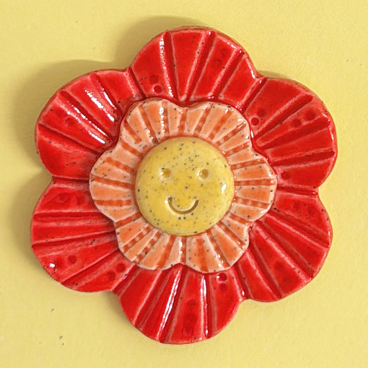 💛Yellow 🧡 Orange & Red ❤️ WALLFLOWERS Wall Art : Choose your design : Handmade Ceramic Ornaments by Jo Kealley