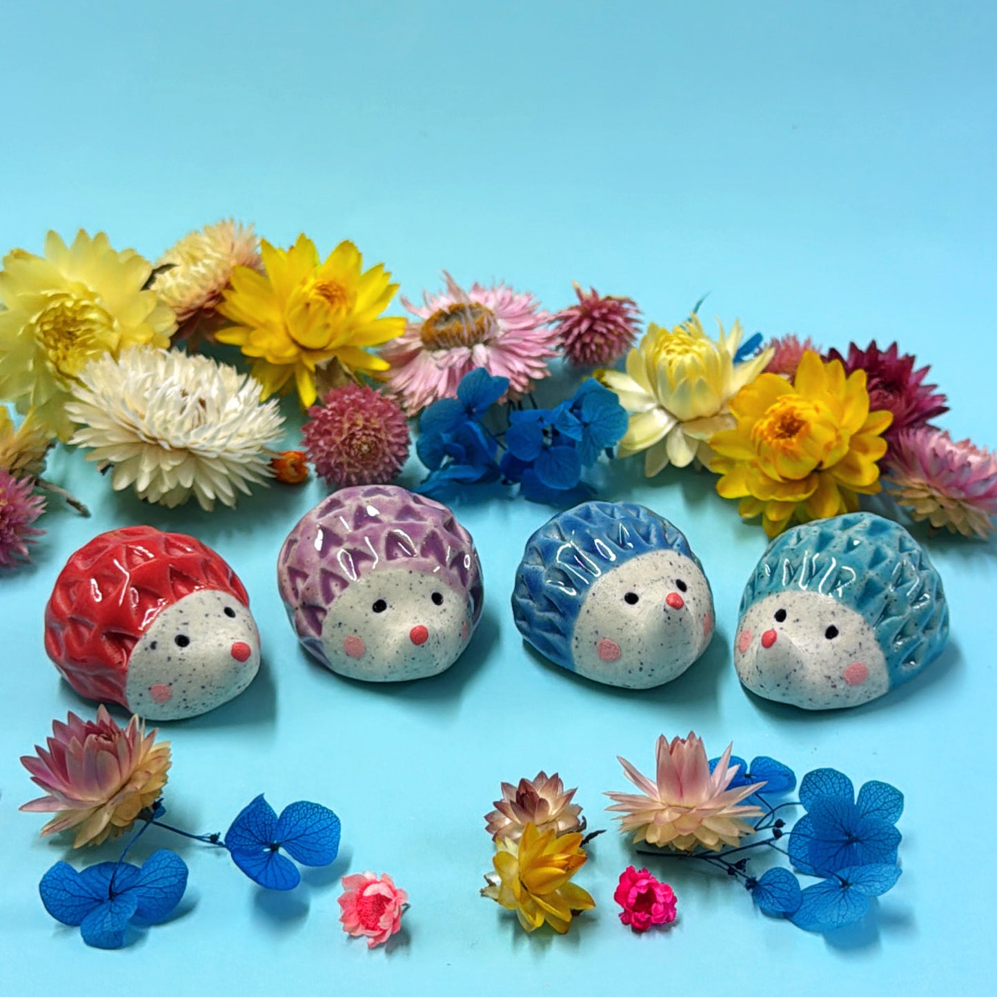 Hello Little HEDGEHOGS : Choose your colour : Handmade Ceramic Whimsies by Jo Kealley