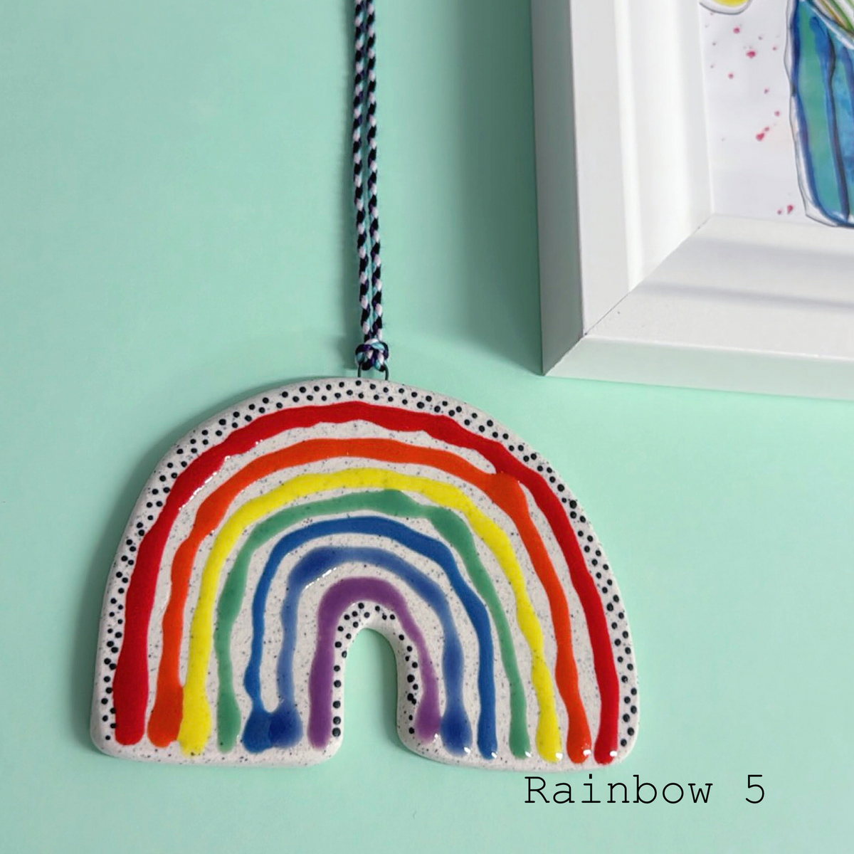 One of a kind RAINBOW TALISMAN Wall Art : Choose your design ~ Large Handmade Porcelain Ornament by Jo Kealley