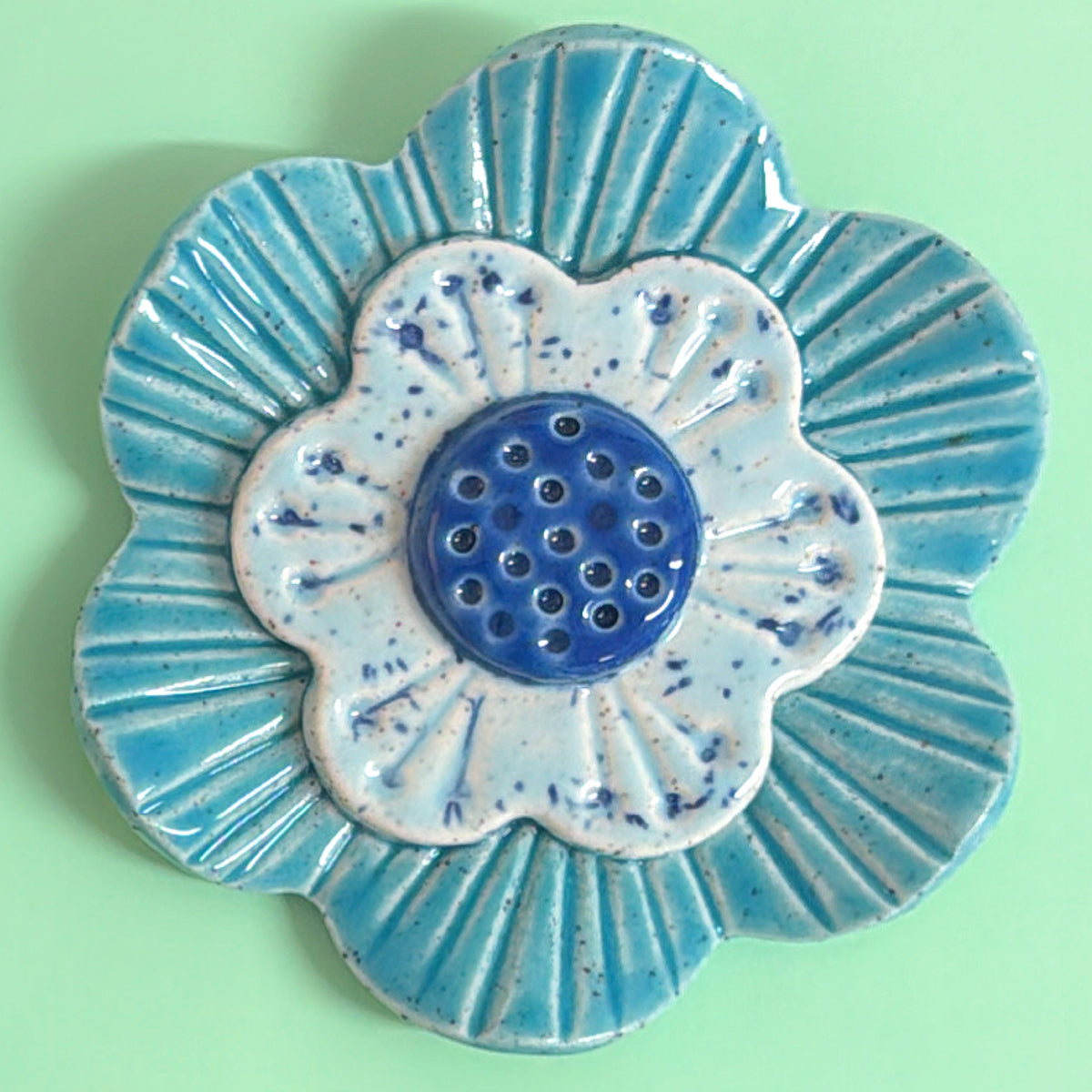🩵 Aqua Teal & Blue 💙 WALLFLOWERS Wall Art : Choose your design : Handmade Ceramic Ornaments by Jo Kealley