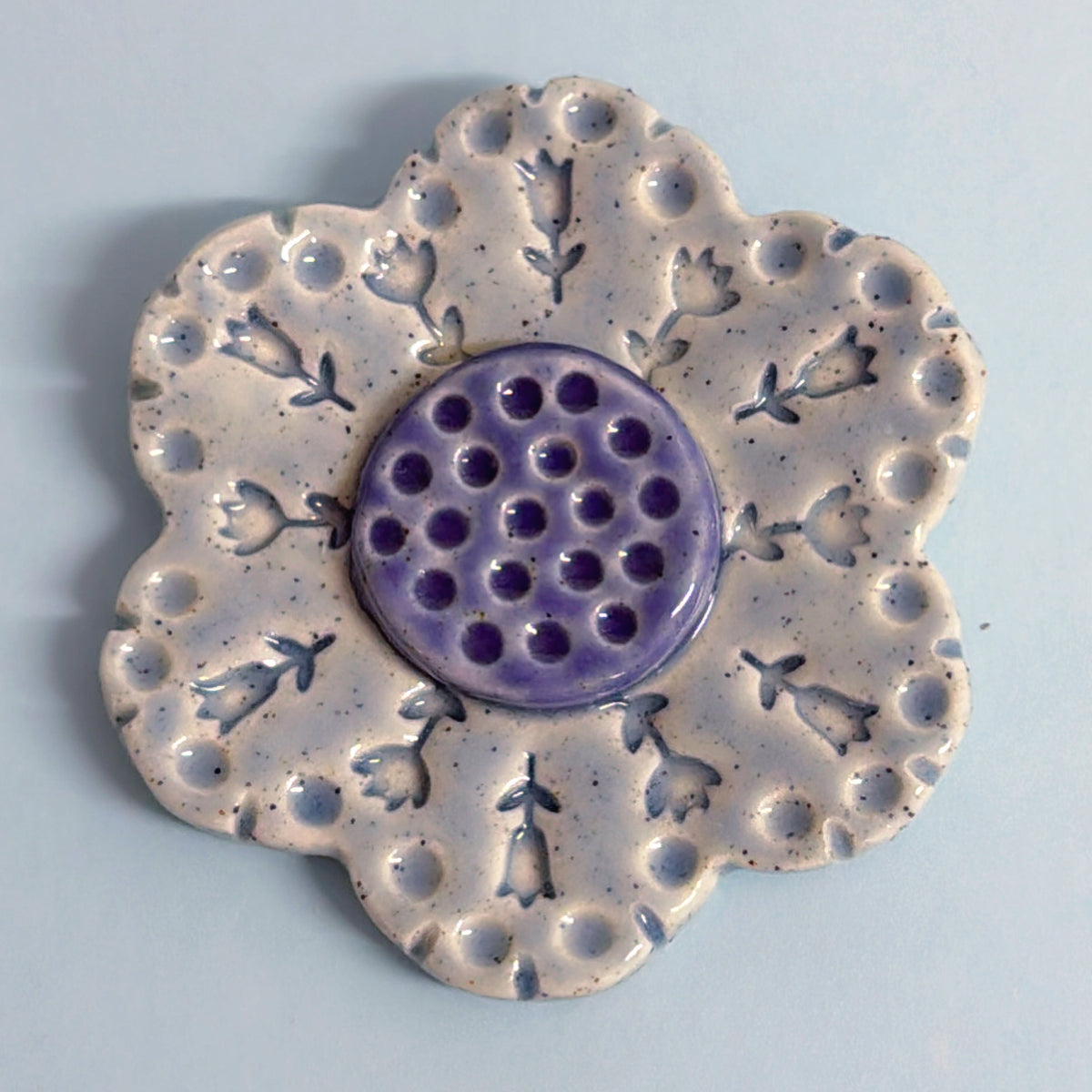 Lavender Sky Blue & Cobalt 💙 WALLFLOWERS Wall Art : Choose your design : Handmade Ceramic Ornaments by Jo Kealley
