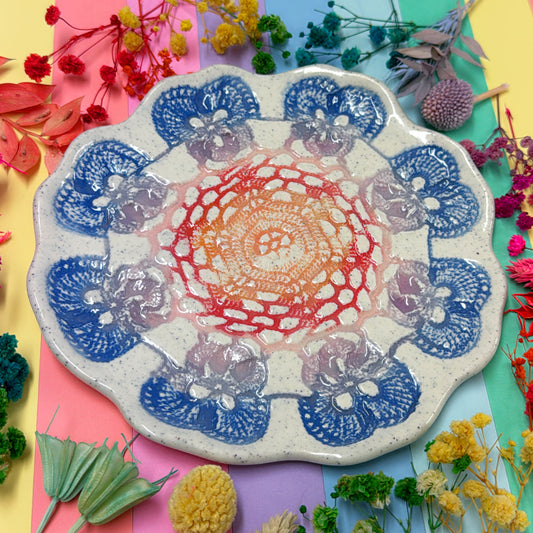 BOTANICA CERAMICA ~ Sarah’s Crochet Wave-edge Plate : Handmade Ceramic Treats & Tapas Dishes by Jo Kealley