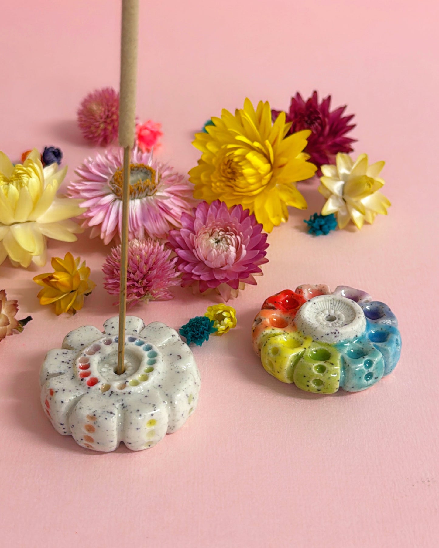 RAINBOW DAYDREAMS : Choose your design : Handmade Ceramic Incense Holder by Jo Kealley