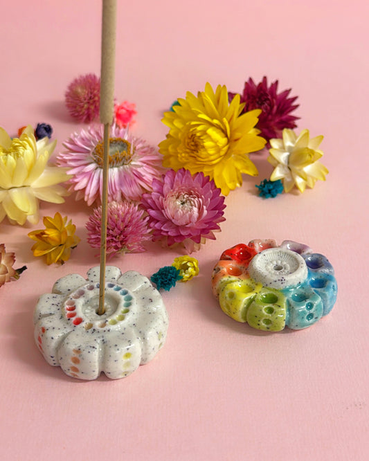 RAINBOW DAYDREAMS : Choose your design : Handmade Ceramic Incense Holder by Jo Kealley