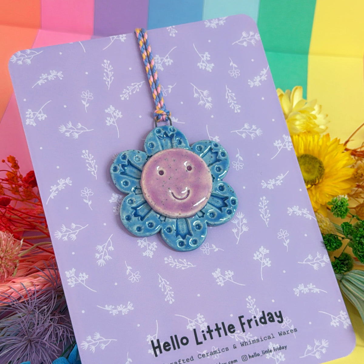 The Purple WALLFLOWERS ~ choose your design : Handmade Ceramic Wall Art Ornament by Jo Kealley