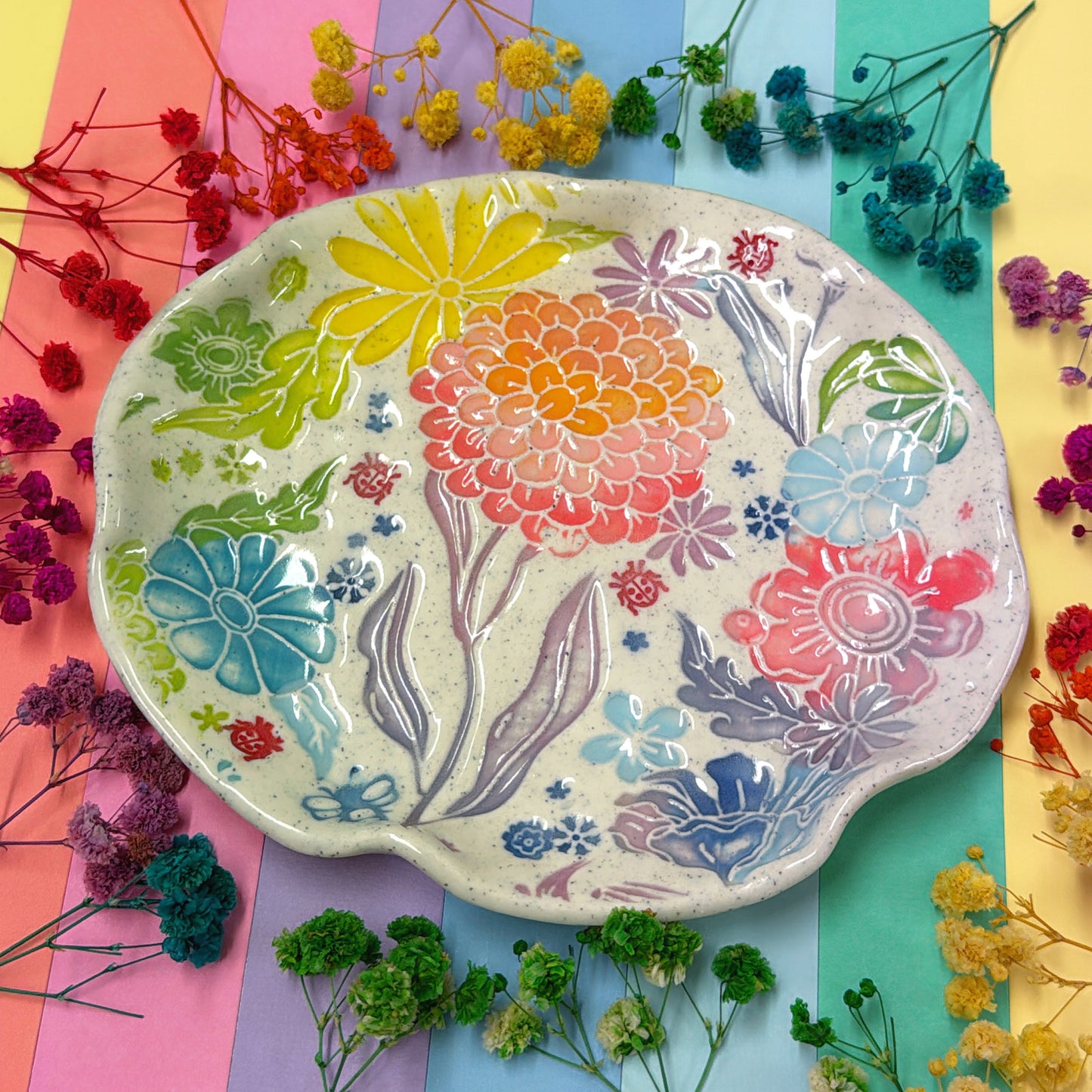 BOTANICA CERAMICA ~ Fluted Plate : Handmade Ceramic Treats & Tapas Dishes by Jo Kealley