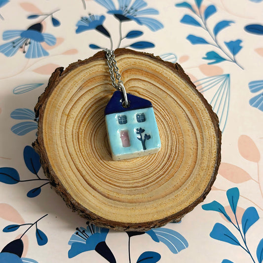 Hello Little HOMES : Choose your Home : Handpainted One of a kind : Ceramic Home Pendants by Jo Kealley