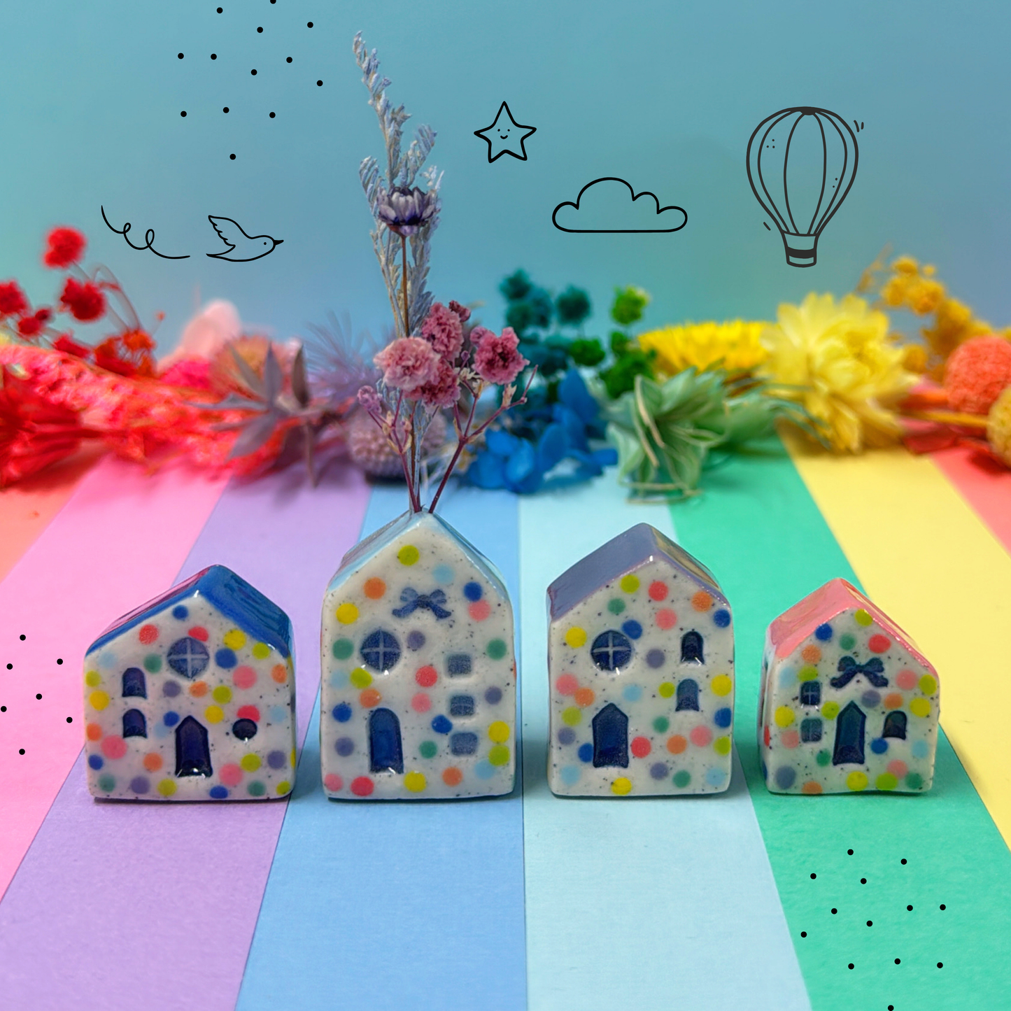 Hello Little HOMES : Small : Choose your design : Handmade Ceramic Vases & Sculptures by Jo Kealley