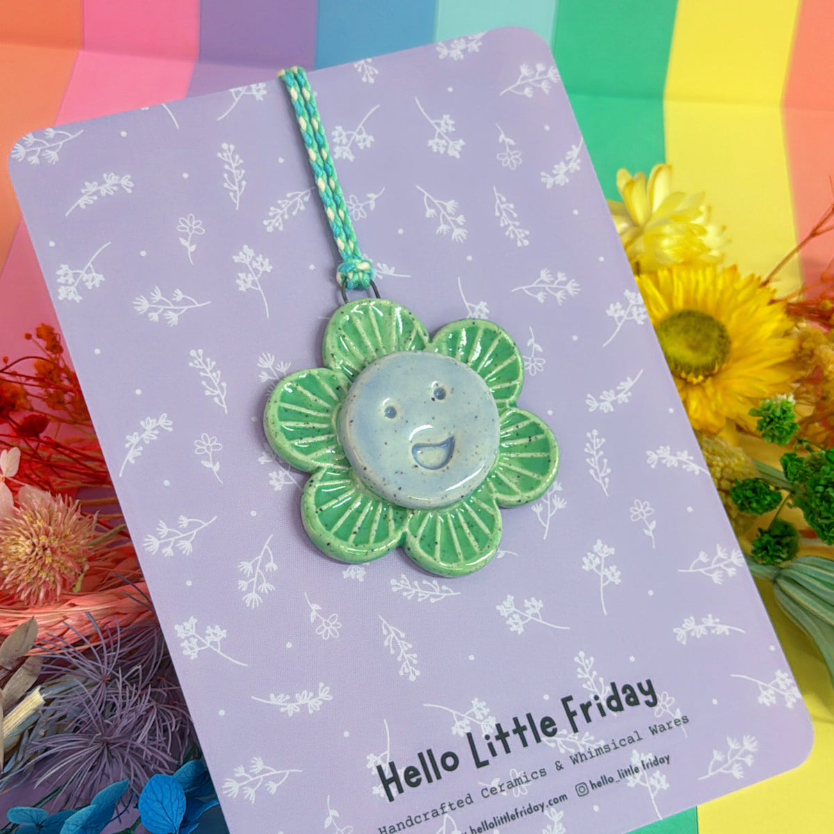 The Green WALLFLOWERS ~ choose your design : Handmade Ceramic Wall Art Ornament by Jo Kealley