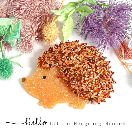 HELLO LITTLE HEDGEHOG : COCOA & COPPER : Handmade Resin BROOCH