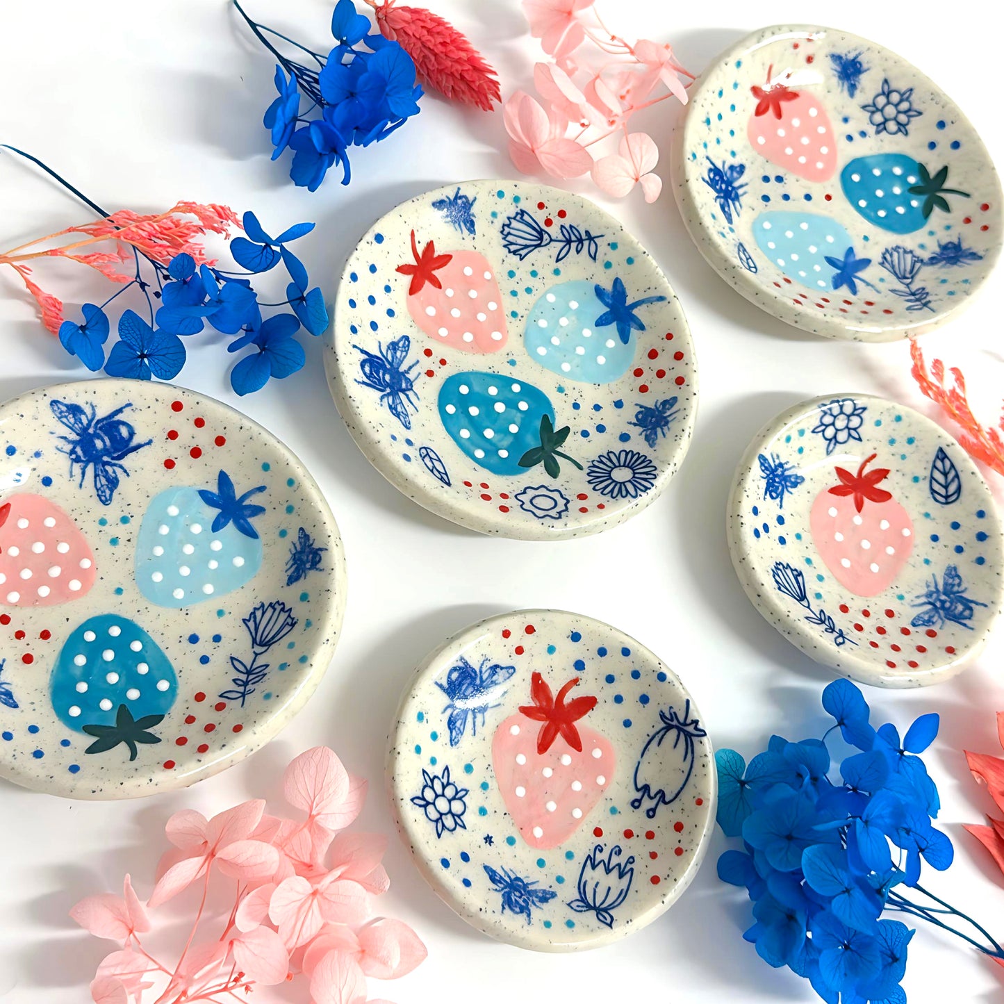 Hello Little BERRY SWEET DISHES : Handpainted Ceramic Dishes by Jo Kealley
