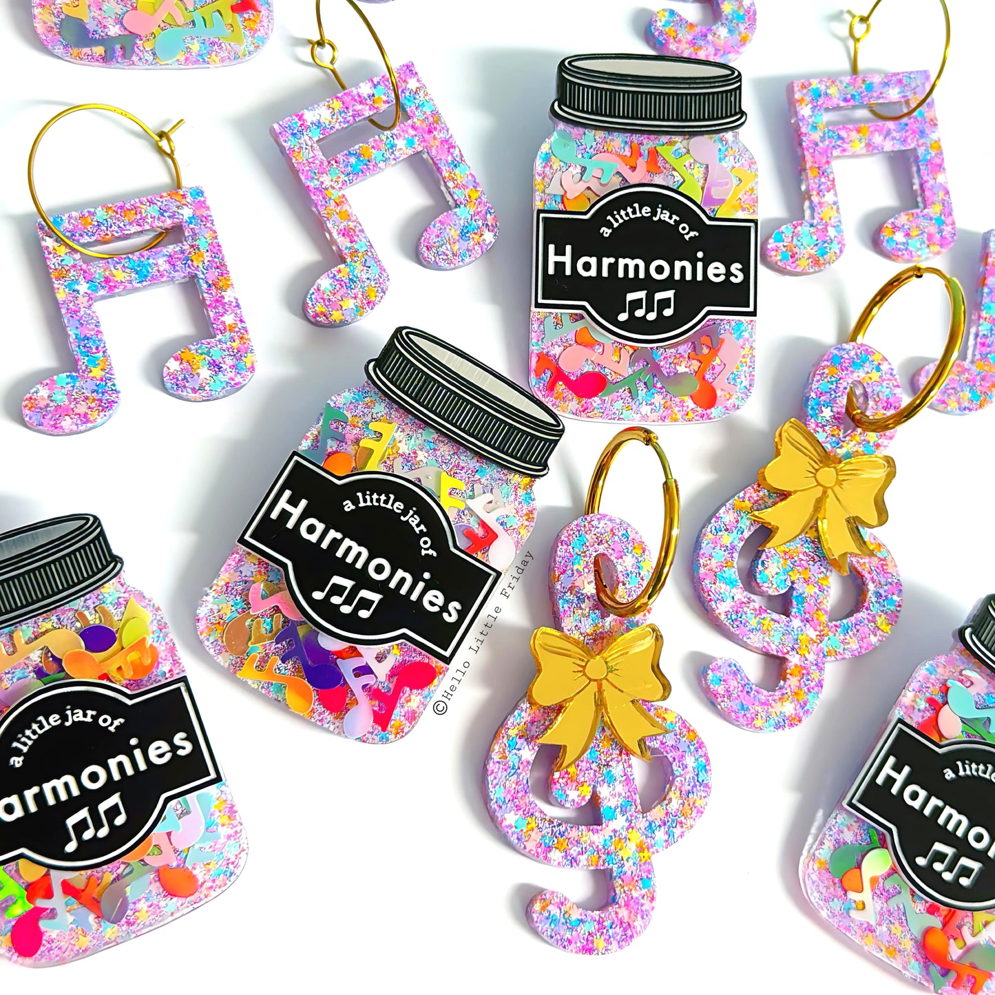 A LITTLE JAR OF : HARMONIES : Handmade Resin & Acrylic BROOCH