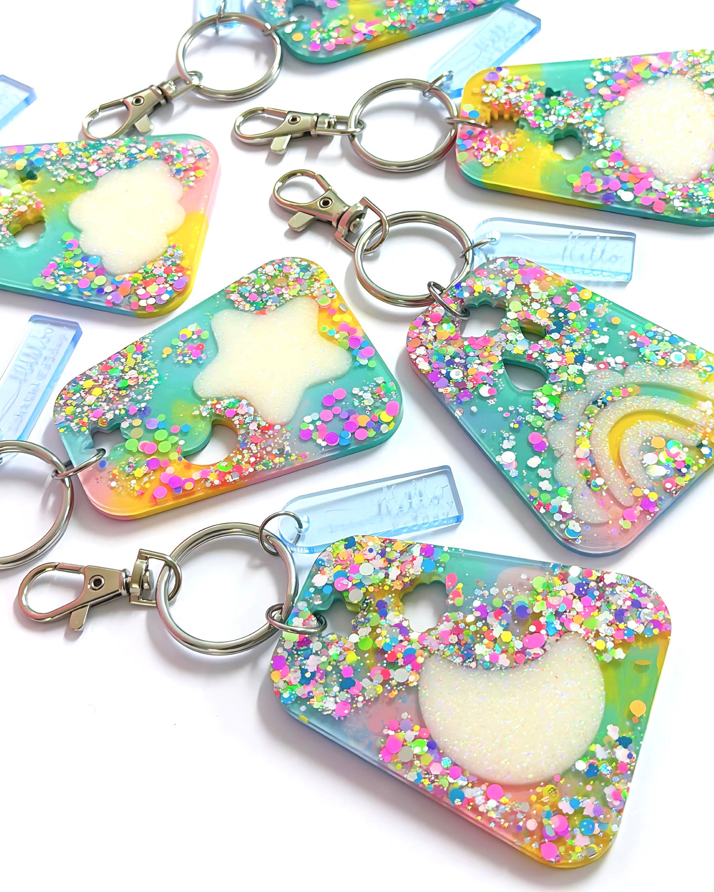 CELESTIAL GELATO CONFETTI : Choose your design : Handmade Resin KEY CHAIN or BAG CHARM