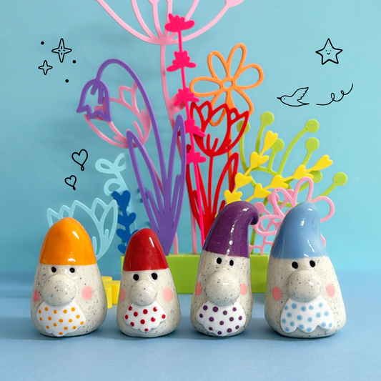 Hello Little GNOMES : Choose your colour : Handmade Ceramic Whimsies by Jo Kealley