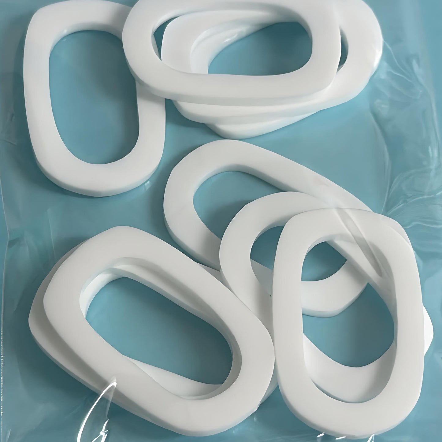 45mm LOOPY LOOPS for drop earring size: 3mm white gloss Acrylic components : Destash item