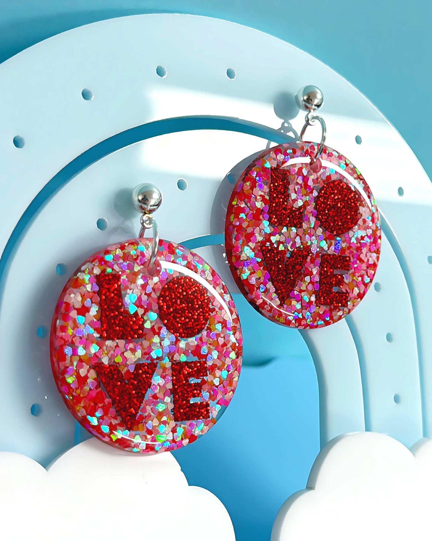 LOVE CONFETTI : Handmade Resin DROP earrings