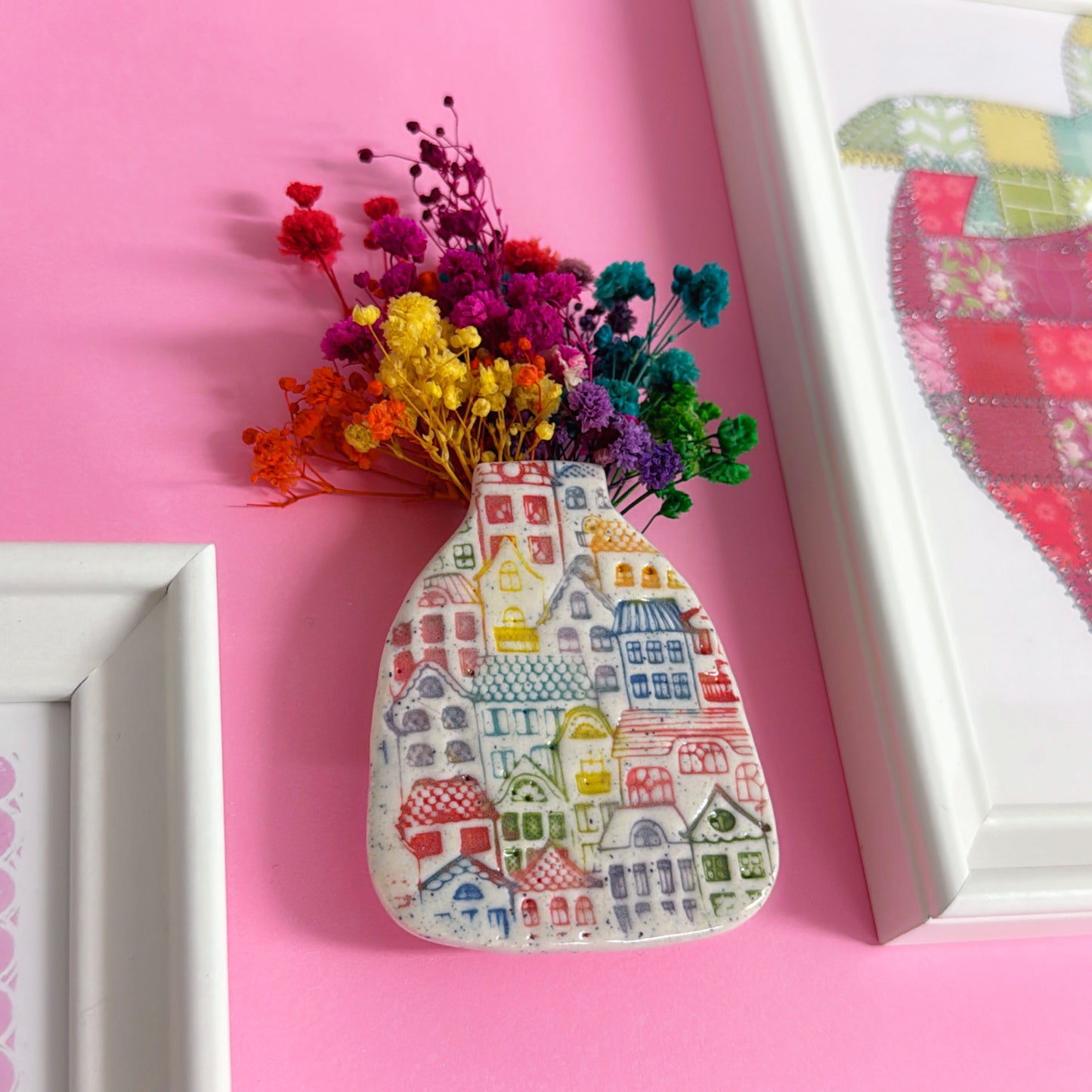 MY RAINBOW HOME ~ Handmade Ceramic Wall Vase by Jo Kealley
