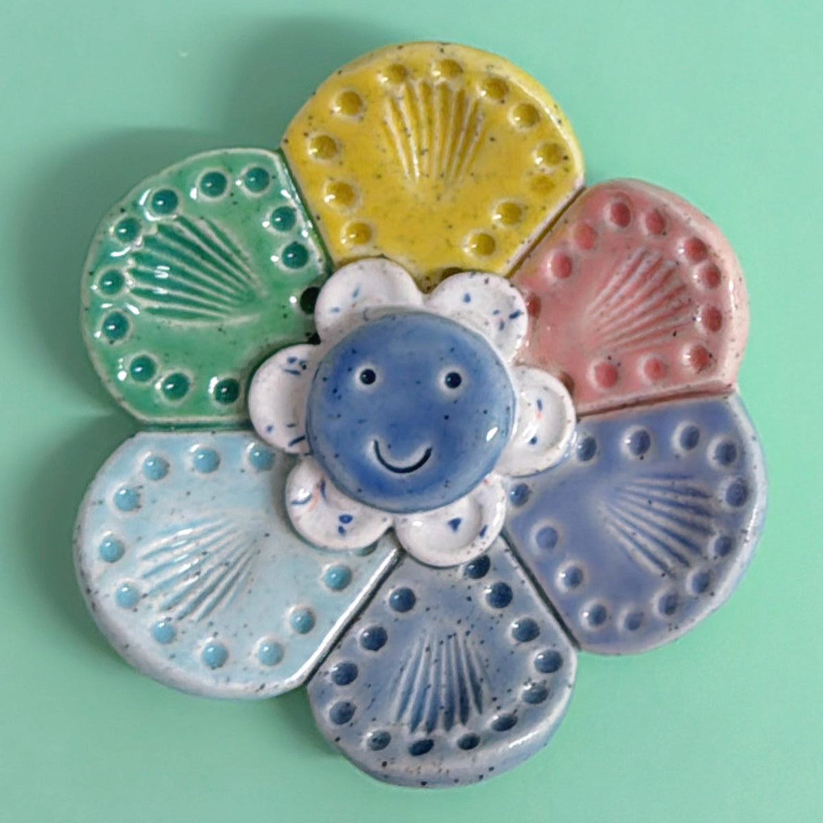 Limited Edition : RAINBOW WALLFLOWERS Wall Art : Choose your design : Handmade Ceramic Ornaments by Jo Kealley
