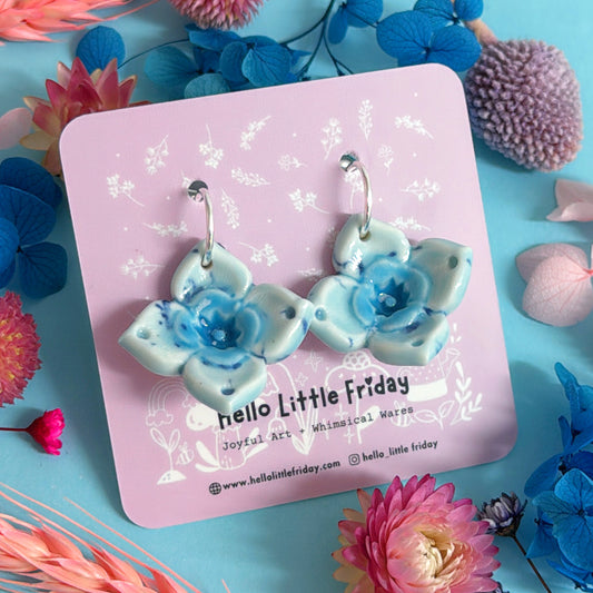 PETITE STARFLOWERS ~ PORCELAIN Drop Earrings by Jo Kealley