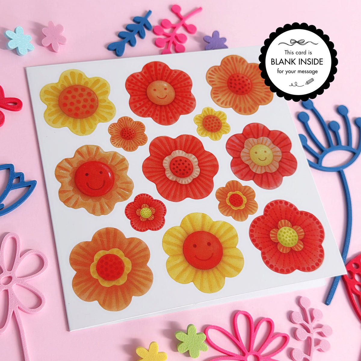 Marigolds & Poppies ~ The Wallflowers GREETING CARD by Jo Kealley