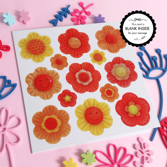 Marigolds & Poppies ~ The Wallflowers GREETING CARD by Jo Kealley