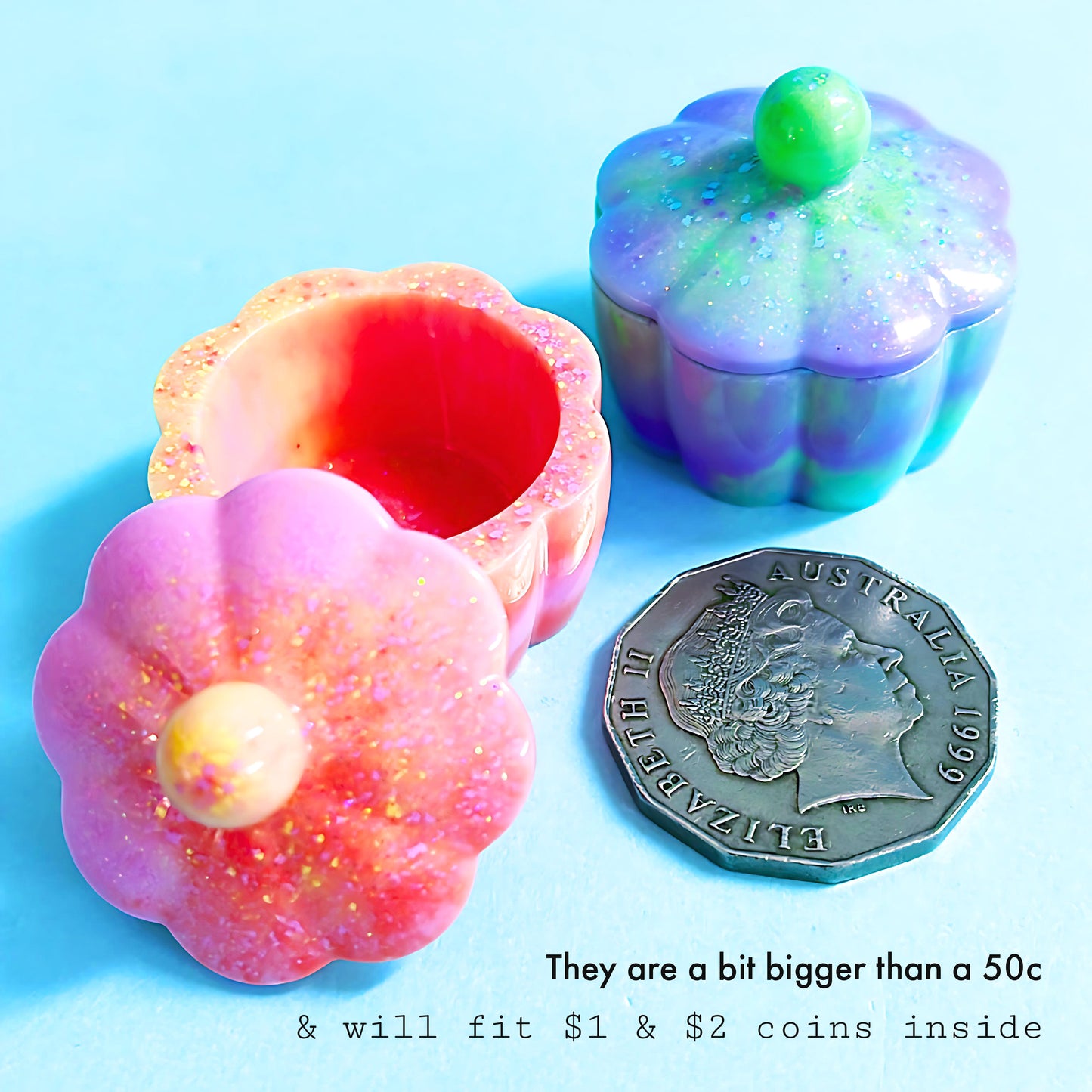 HELLO TINY TRINKETS : FLOWER : For the Tooth Fairy : Choose your colour : Handmade Cast Resin Trinket pot