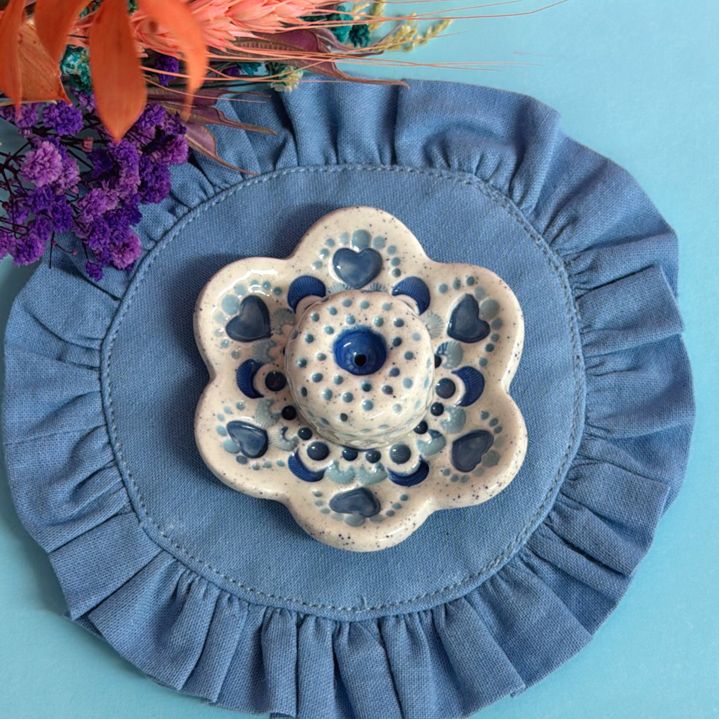 RAINBOW DAYDREAMS : Handmade Ceramic Incense Holder by Jo Kealley