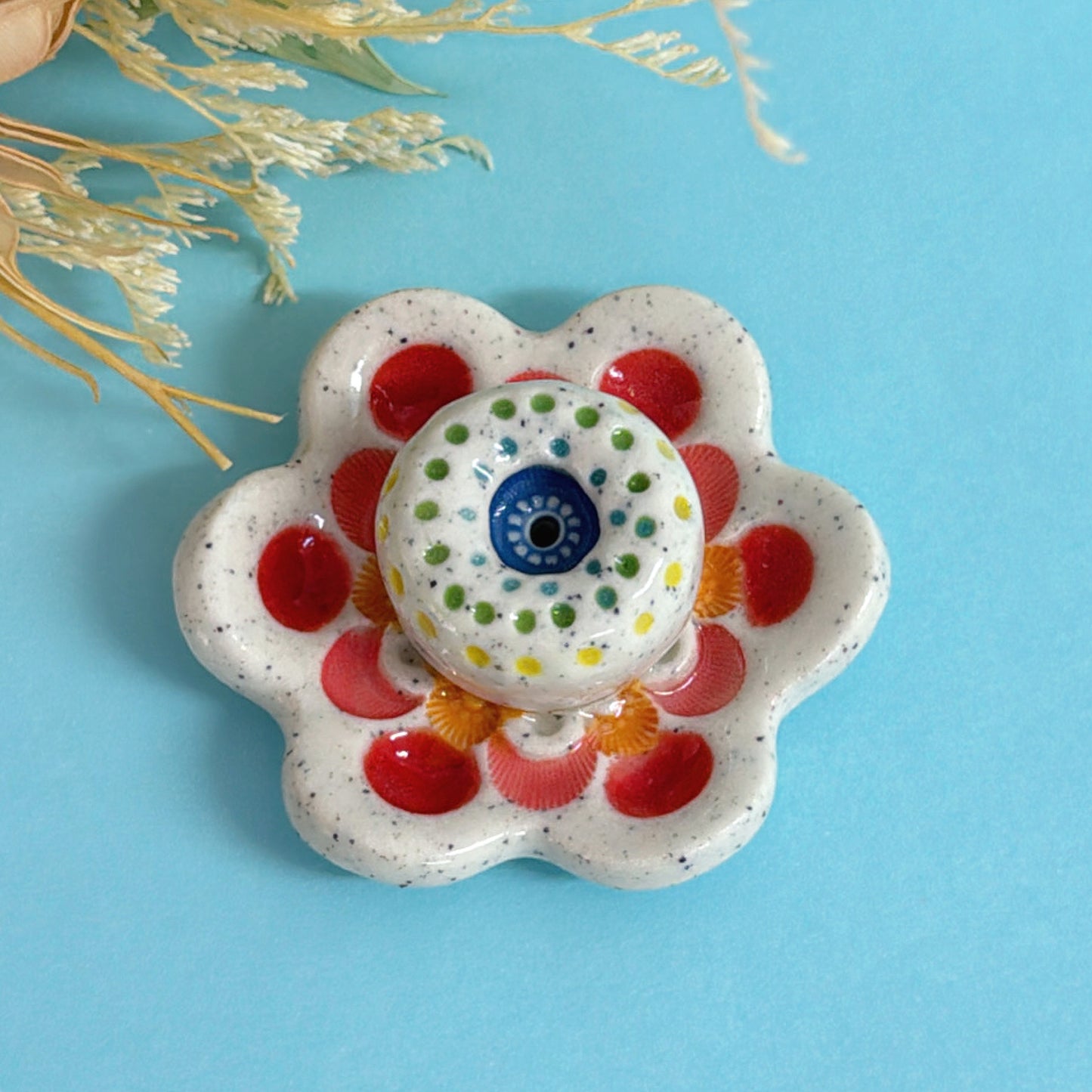 RAINBOW DAYDREAMS : Handmade Ceramic Incense Holder by Jo Kealley