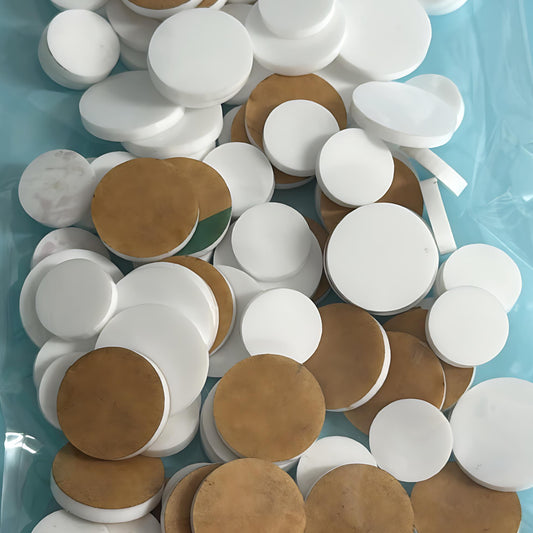 Large bag 15mm 20mm CIRCLES for stud size earrings or toppers: 3mm white gloss Acrylic components : Destash item