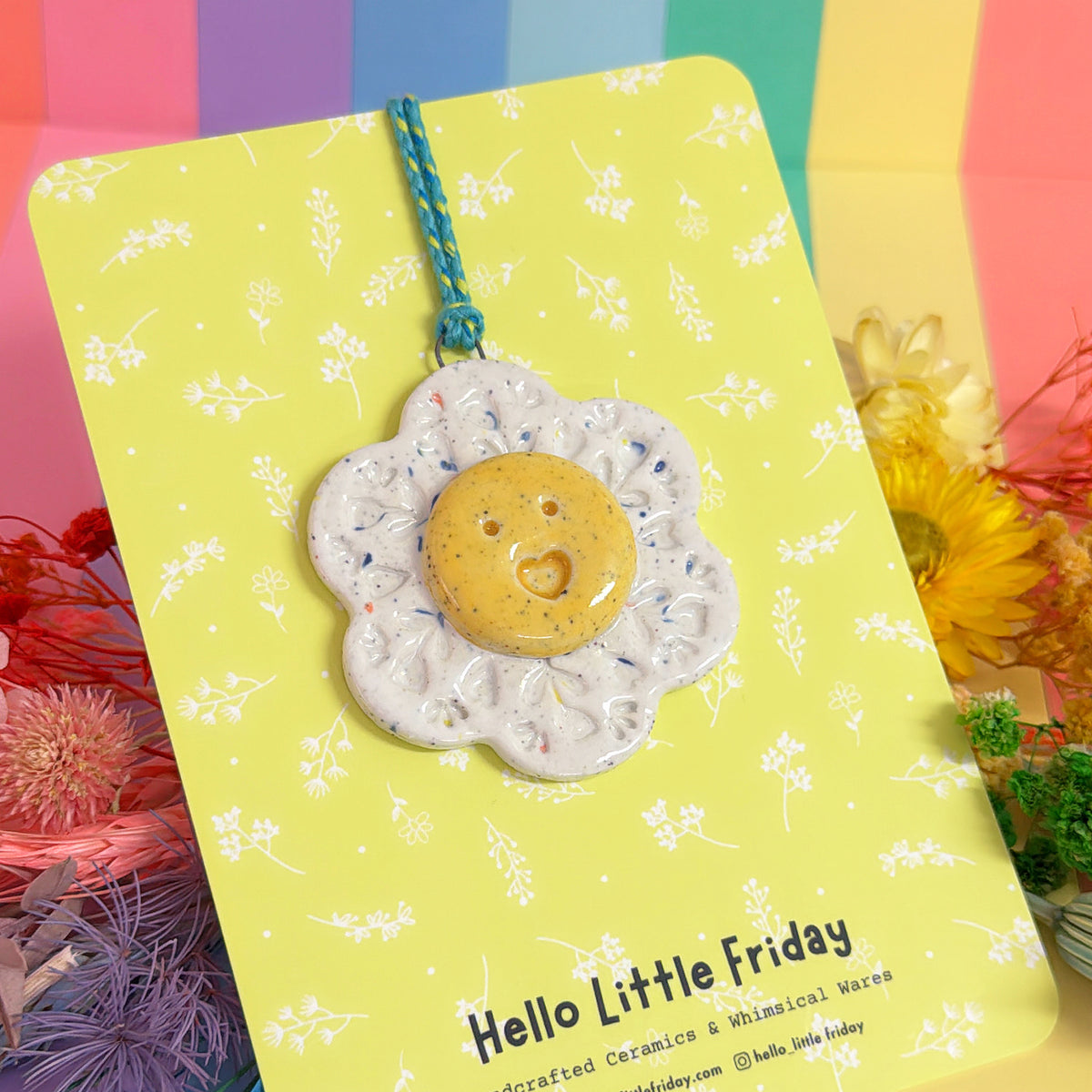 The Yellow WALLFLOWERS ~ choose your design : Handmade Ceramic Wall Art Ornament by Jo Kealley