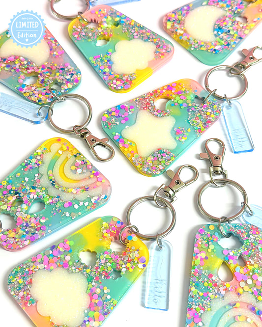 CELESTIAL GELATO CONFETTI : Choose your design : Handmade Resin KEY CHAIN or BAG CHARM