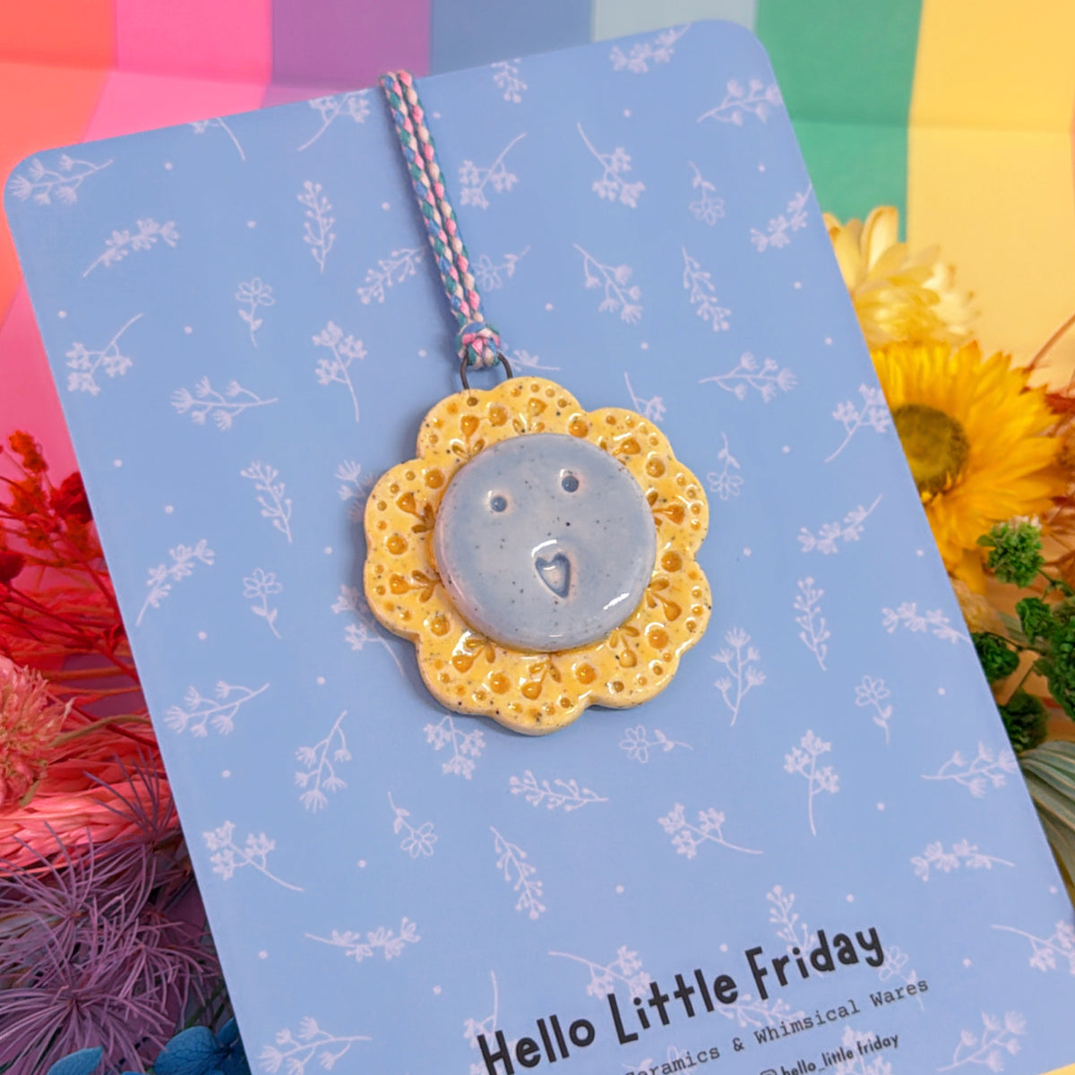 The Yellow WALLFLOWERS ~ choose your design : Handmade Ceramic Wall Art Ornament by Jo Kealley