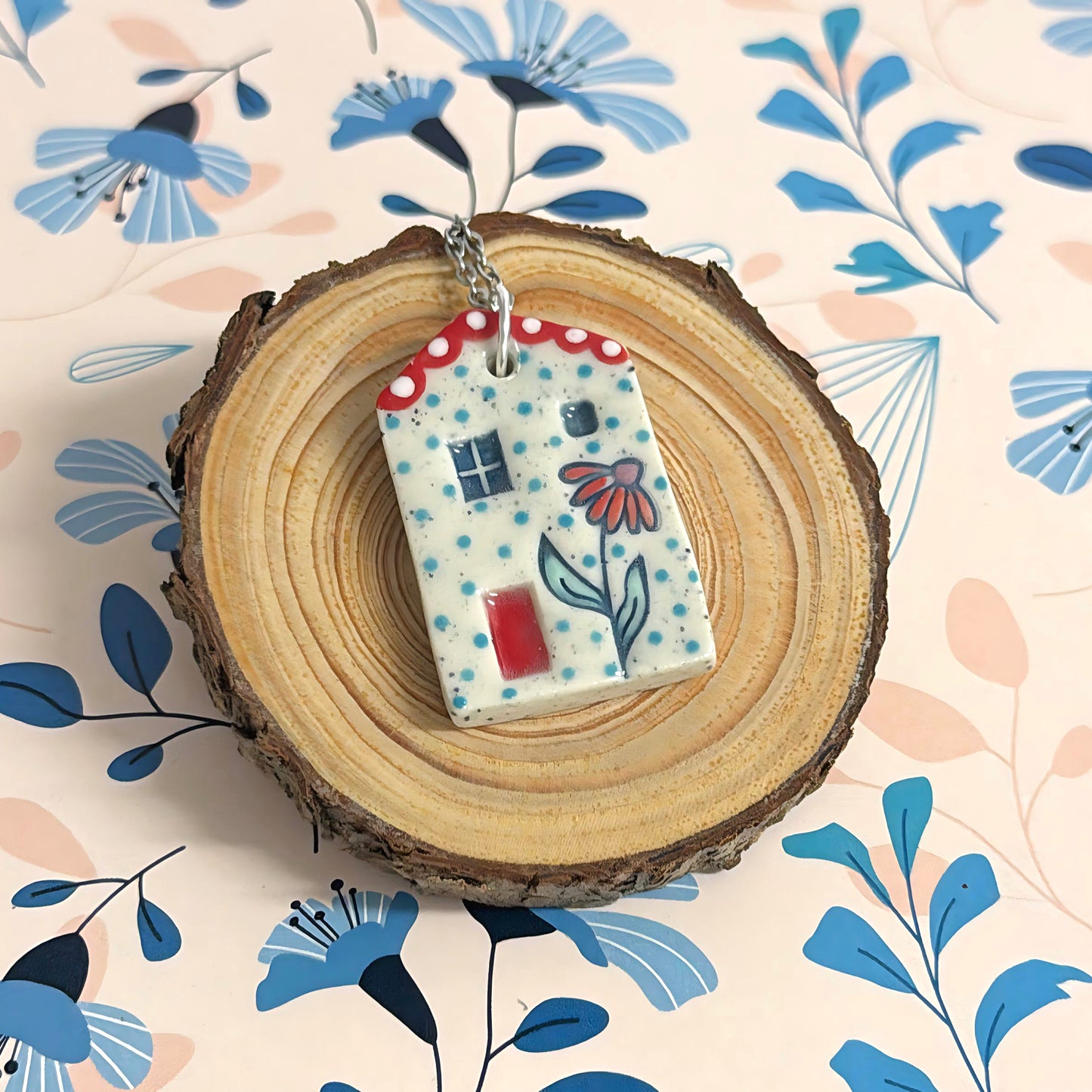 Hello Little HOMES 4 : Choose your Home : Handpainted One of a kind : Ceramic Home Pendants by Jo Kealley