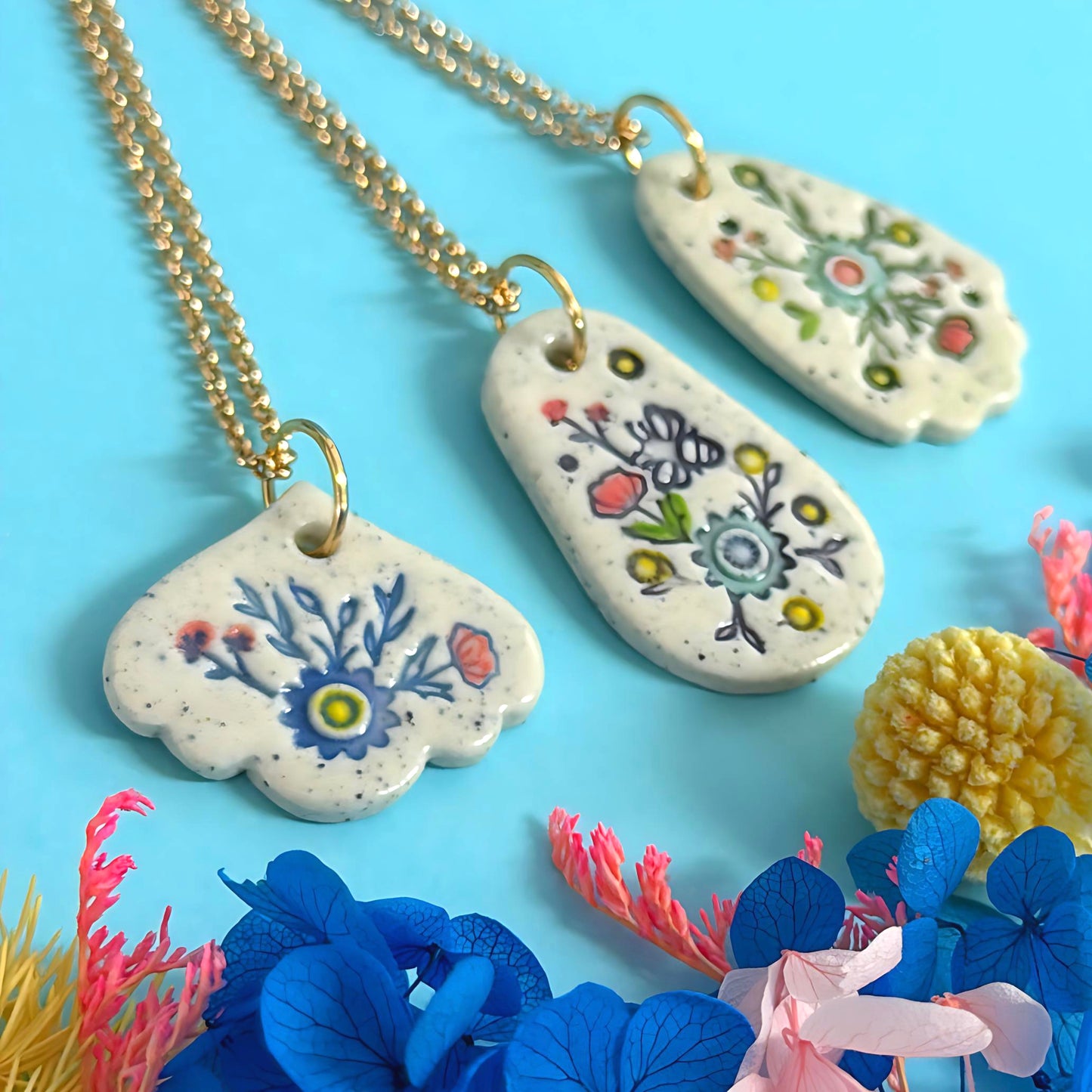 BOTANICA CERAMICA Pendants : Choose your design : Ceramic Pendants by Jo Kealley