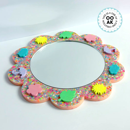 MEDIUM MIRRORED TRAY - cast resin trinket tray