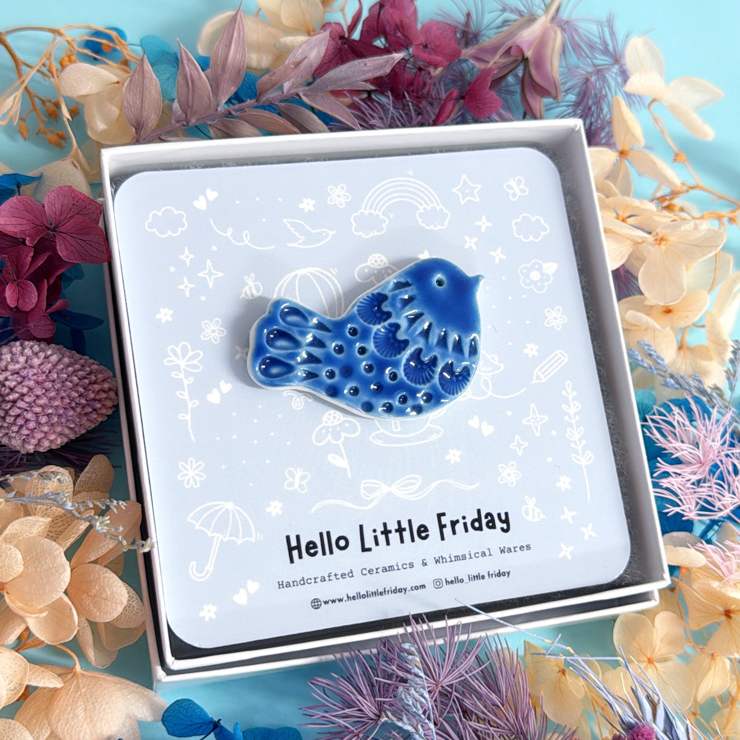 BLUEBIRD ~ One of a kind : Medium Porcelain by Jo Kealley