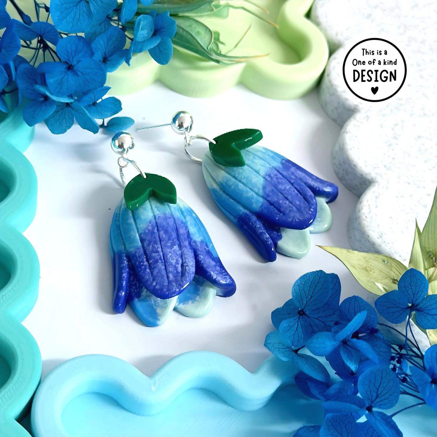 One of a Kind TULIPS : Handmade Resin DROP Earrings