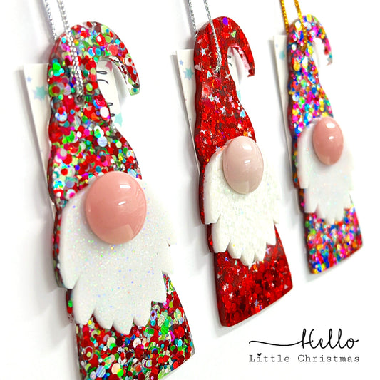 SANTA GNOME : Choose your colour : Christmas Decoration & Keepsake : Handmade Cast Resin ARTWARES no
