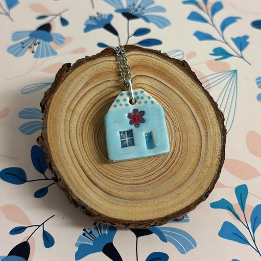Hello Little HOMES : Choose your Home : Handpainted One of a kind : Ceramic Home Pendants by Jo Kealley