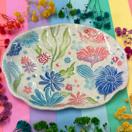 BOTANICA CERAMICA ~ Oval plate : Handmade Ceramic Treats & Tapas Dishes by Jo Kealley
