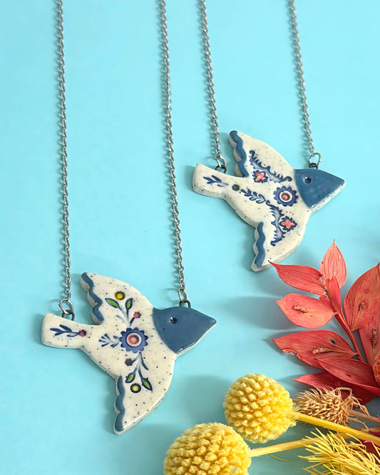 BOTANICA CERAMICA : HELLO LITTLE BLUEBIRD : Pendants : Choose your design : Ceramic Pendants by Jo Kealley