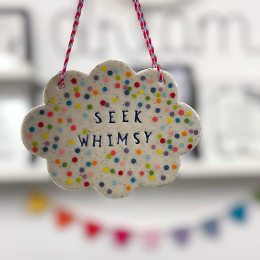SEEK WHIMSY Wall Art : Handmade Ceramic Ornament by Jo Kealley