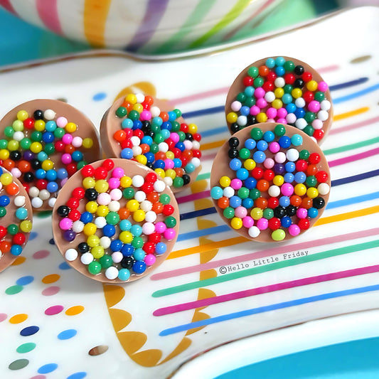 HELLO LITTLE 100 & 1000s coated chocolate treats : Handmade Resin STUDS