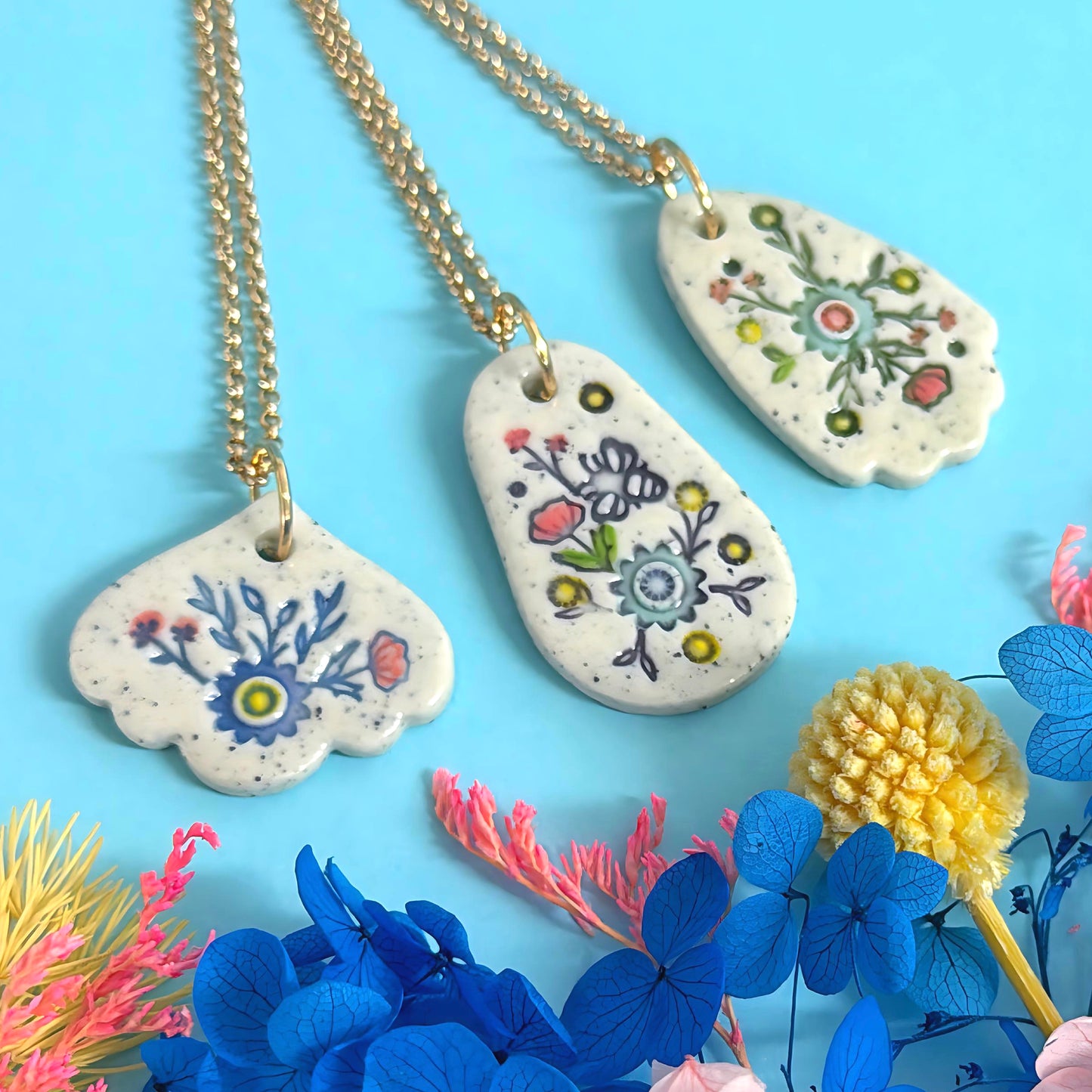 BOTANICA CERAMICA Pendants : Choose your design : Ceramic Pendants by Jo Kealley