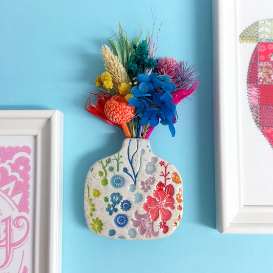 BOTANICA CERAMICA Rainbow : Handmade Ceramic Wall Vase by Jo Kealley